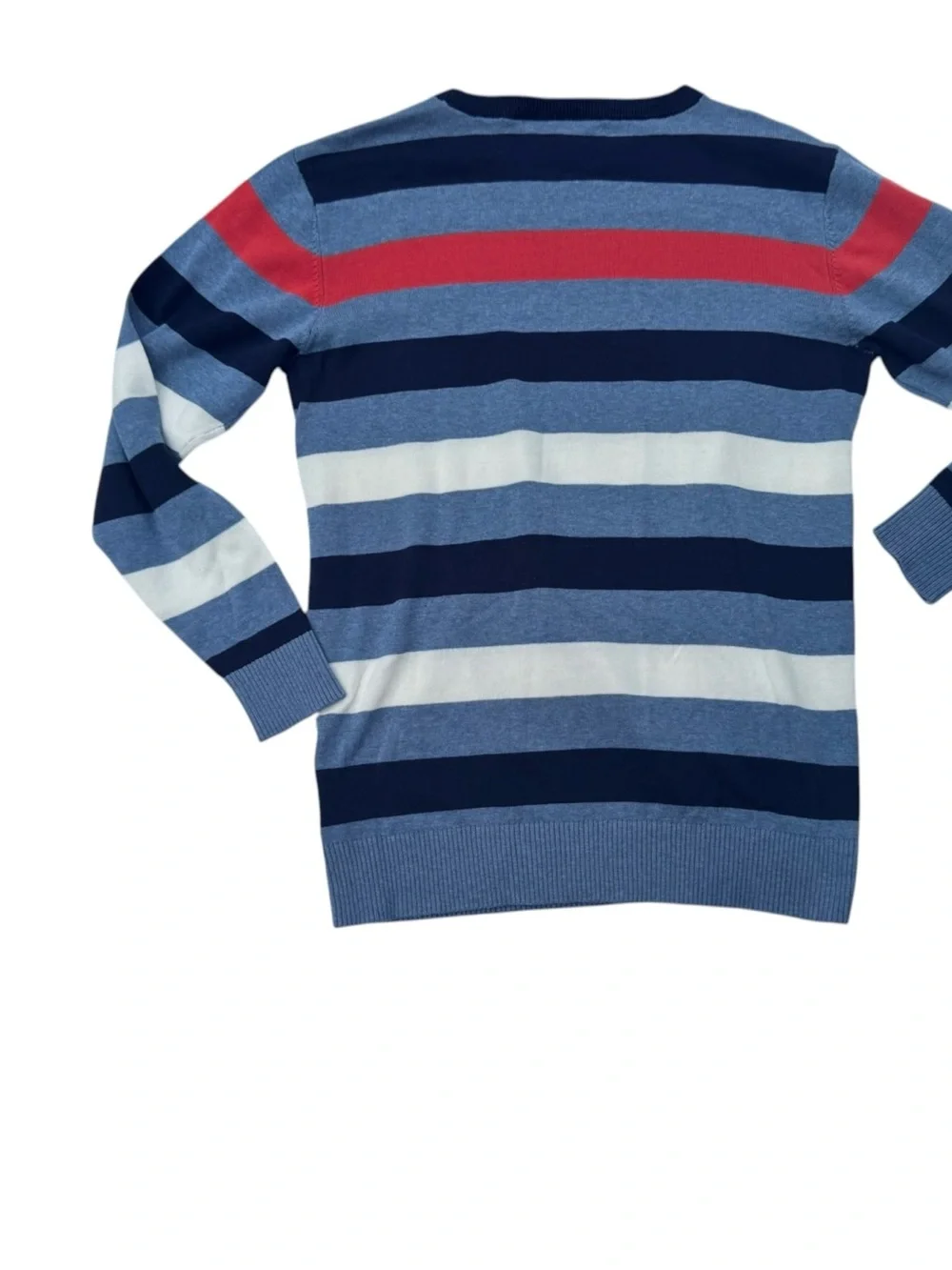 The Children's Place Navy, Light Blue, White & Red Striped Crewneck Sweater
